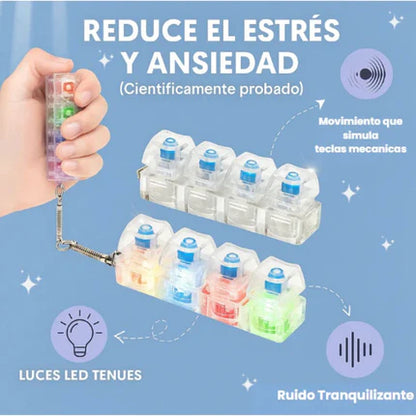 Miniteclado llavero antiestrés LED