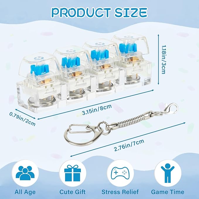 Miniteclado llavero antiestrés LED